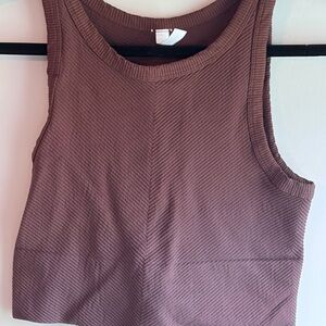 Nikibiki Ribbed Tank Top - Mauve Brown